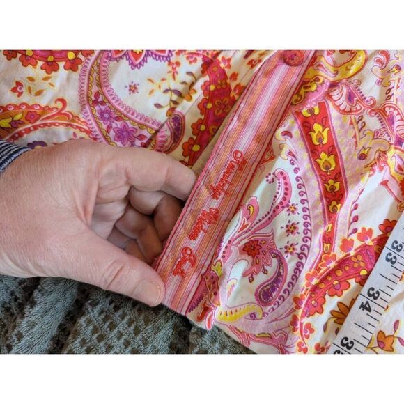 Robert Graham Women's Size 4 Orange Pink Embroidered Charlotte Mini Dress Paisle - Picture 5 of 8